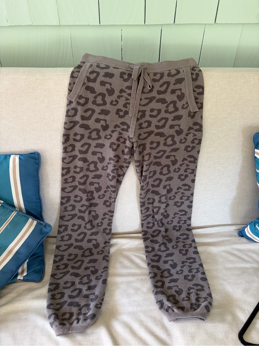 Barefoot Dreams Leopard Print Joggers, size S